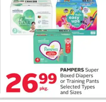 Rexall Pampers super boxed diapers or training pants offer