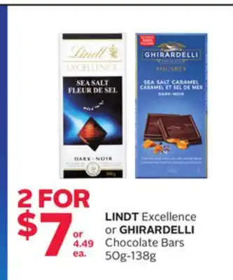 Rexall Lindt excellence or ghirardelli chocolate bars offer