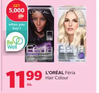 Rexall L'oréal féria hair colour offer