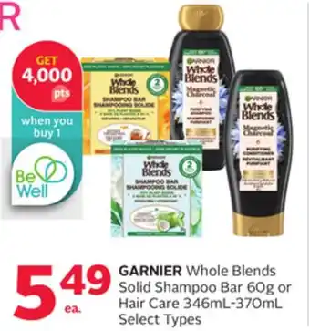 Rexall Garnier whole blends solid shampoo bar 60g or hair care 346ml-370ml offer