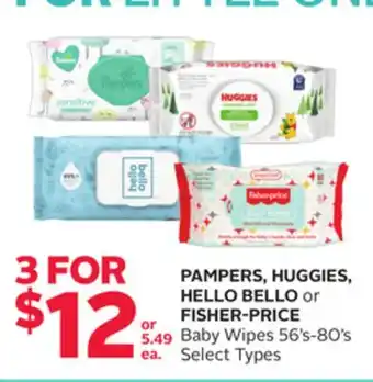 Rexall Pampers, huggies, hello bello or fisher-price baby wipes offer
