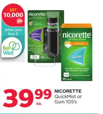 Rexall Nicorette quickmist or gum offer