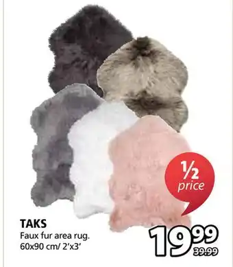 JYSK Taks faux fur area rug offer