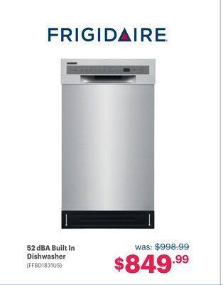Coast Appliances Frigidaire 52 dba built in dishwasher offer