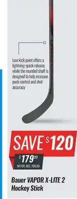 Hockey Life Bauer vapor x-lite 2 hockey stick offer