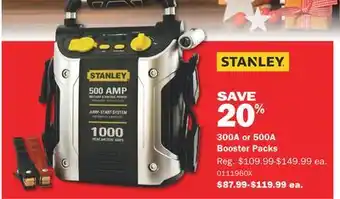 PartSource Stanley 300a or 500a booster packs offer
