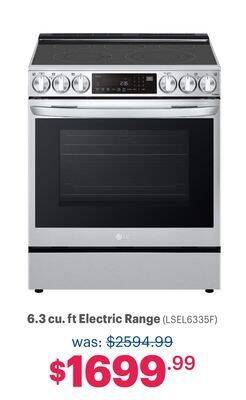 Coast Appliances Lg 6.3 cu. ft electric range offer