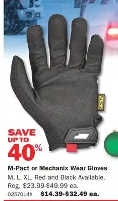 PartSource M-pact or mechanix wear gloves offer