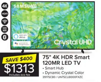 Leon's Samsung 75 cuhd 4k smart tv un75cu8000fxzc offer