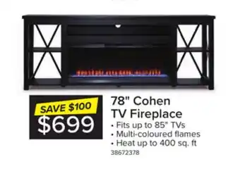 Leon's Cohen 78 fireplace tv stand - grey offer