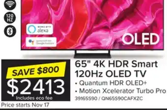 Leon's Samsung 65 oled 4k smart tv - qn65s90cafxzc offer