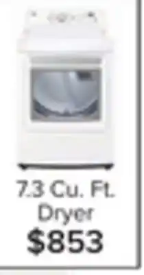 Leon's Lg white electric dryer with sensor dry (7.3 cu. ft.) - dle7150w offer