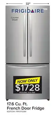 Leon's Frigidaire brushed stainless steel french door refrigerator (17.6 cu. ft.) - frfg1723av offer