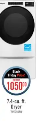 The Brick Whirlpool 7.4 cu. ft. electric dryer with wrinkle shield - ywed5605mw offer