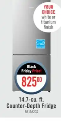 The Brick Hisense 14.7 cu. ft. counter-depth bottom-mount refrigerator - rb15a2cse offer