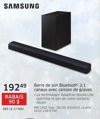 The Source Barre de son bluetooth 2,1 canaux avec caisson de graves samsung offer