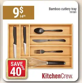 Rossy Kitchencrew bamboo cutlery tray offer