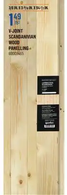 Canac V-joint scandanivian wood panelling offer