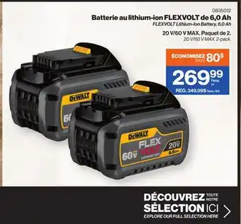 Patrick Morin Dewalt flexvolt lithium-ion battery, 6.0 ah offer