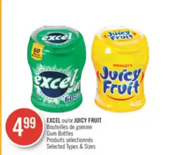 Pharmaprix Excel or juicy fruit gum bottles offer