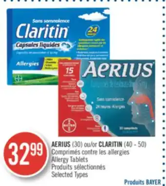 Pharmaprix Aerius (30) or claritin (40-50) allergy tablets offer