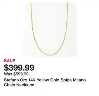 TSC Stores Stefano oro 14k yellow gold spiga milano chain necklace offer