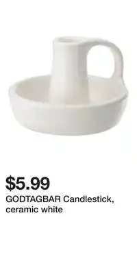 IKEA Godtagbar candlestick, ceramic white offer