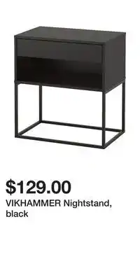 IKEA Vikhammer nightstand, black offer