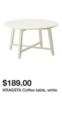 IKEA Kragsta coffee table, white offer