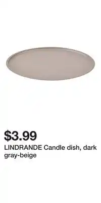 IKEA Lindrande candle dish, dark gray-beige offer