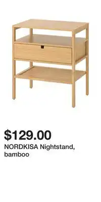 IKEA Nordkisa nightstand, bamboo offer