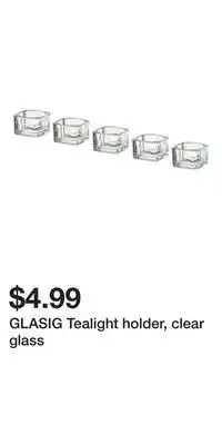 IKEA Glasig tealight holder, clear glass offer