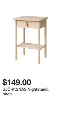 IKEA Björksnäs nightstand, birch offer