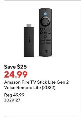 Staples Amazon fire tv stick lite gen 2 voice remote lite (2022) offer