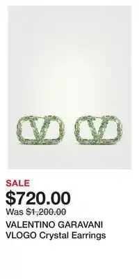 Holt Renfrew Valentino garavani vlogo crystal earrings offer