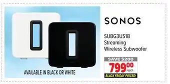 2001 Audio Video Sonos streaming wireless subwoofer offer