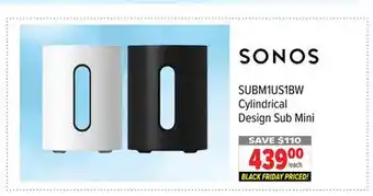 2001 Audio Video Sonos cylindrical design sub mini offer