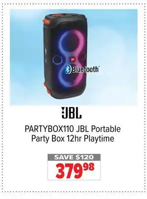 2001 Audio Video Jbl portable party box 12hr playtime offer