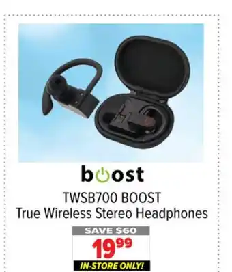 2001 Audio Video Boost true wireless stereo headphones offer