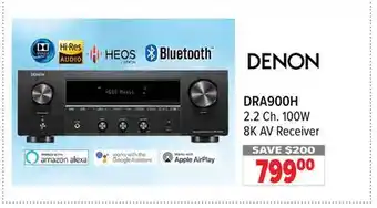 2001 Audio Video Denon 2.2 ch. 100w 8k av receiver offer