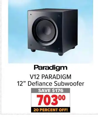 2001 Audio Video Paradigm 12 defiance subwoofer offer