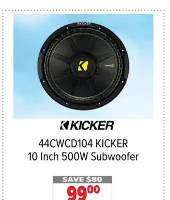 2001 Audio Video Kicker 10 inch 500w subwoofer offer