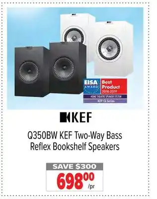 2001 Audio Video Kef two-way bass reflex bookshelf speakers offer