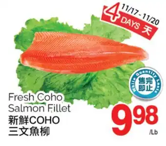 T&T Supermarket Fresh coho salmon fillet offer
