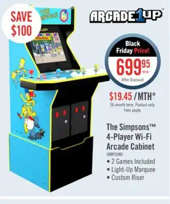 The Brick Arcade1up the simpsons 4-player wi-fi arcade cabinet with riser offer