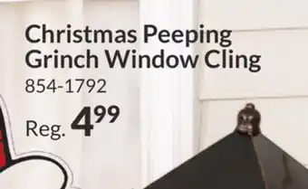 Party City Christmas peeping grinch window cling offer
