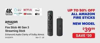 Visions Electronics Amazon fire stick 4k gen 3 streaming stick offer