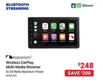 Visions Electronics Nakamichi wireless carplay multi-media receiver offer