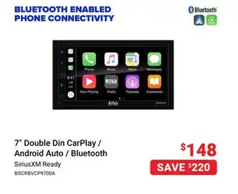 Visions Electronics Boss 7 double din carplay / android auto / bluetooth offer