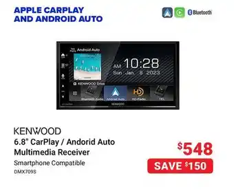 Visions Electronics Kenwood 6.8 carplay/andorid auto multimedia receiver offer